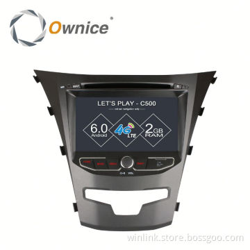 Ownice Android 6.0 Cortex A53 4core car navi radio for ssangyong korando bulit in 4G LTE support BT